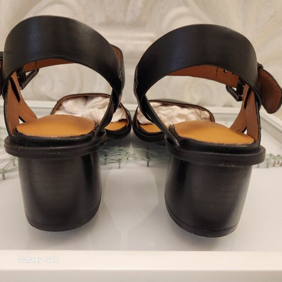 Gentle Souls Black Leather " Maddy" Block Heeled Sandals. NIB. Size 6.5 - Picture 6 of 10